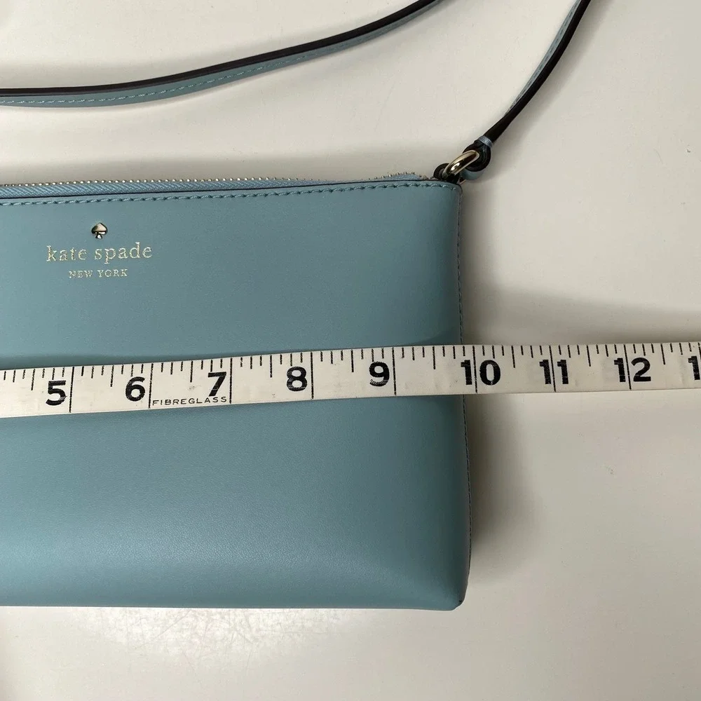 Kate Spade New York Ivy Street Amy Stone Blue Leather Tassel Crossbody Bag Purse